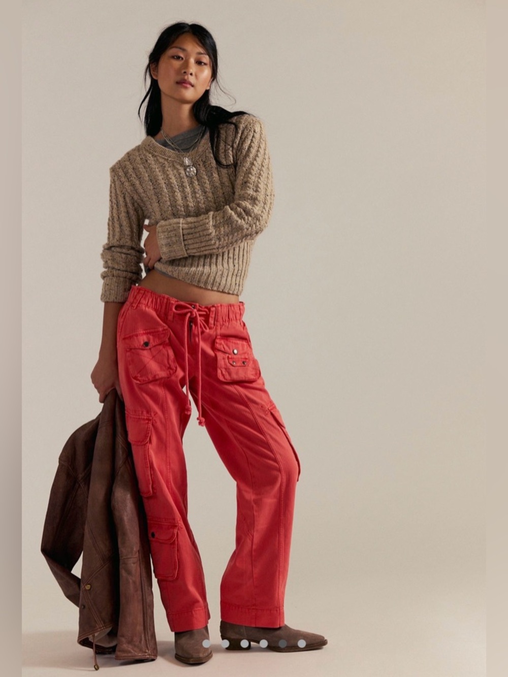 Free People Tahiti Pull On Cargo Pants in Paprika